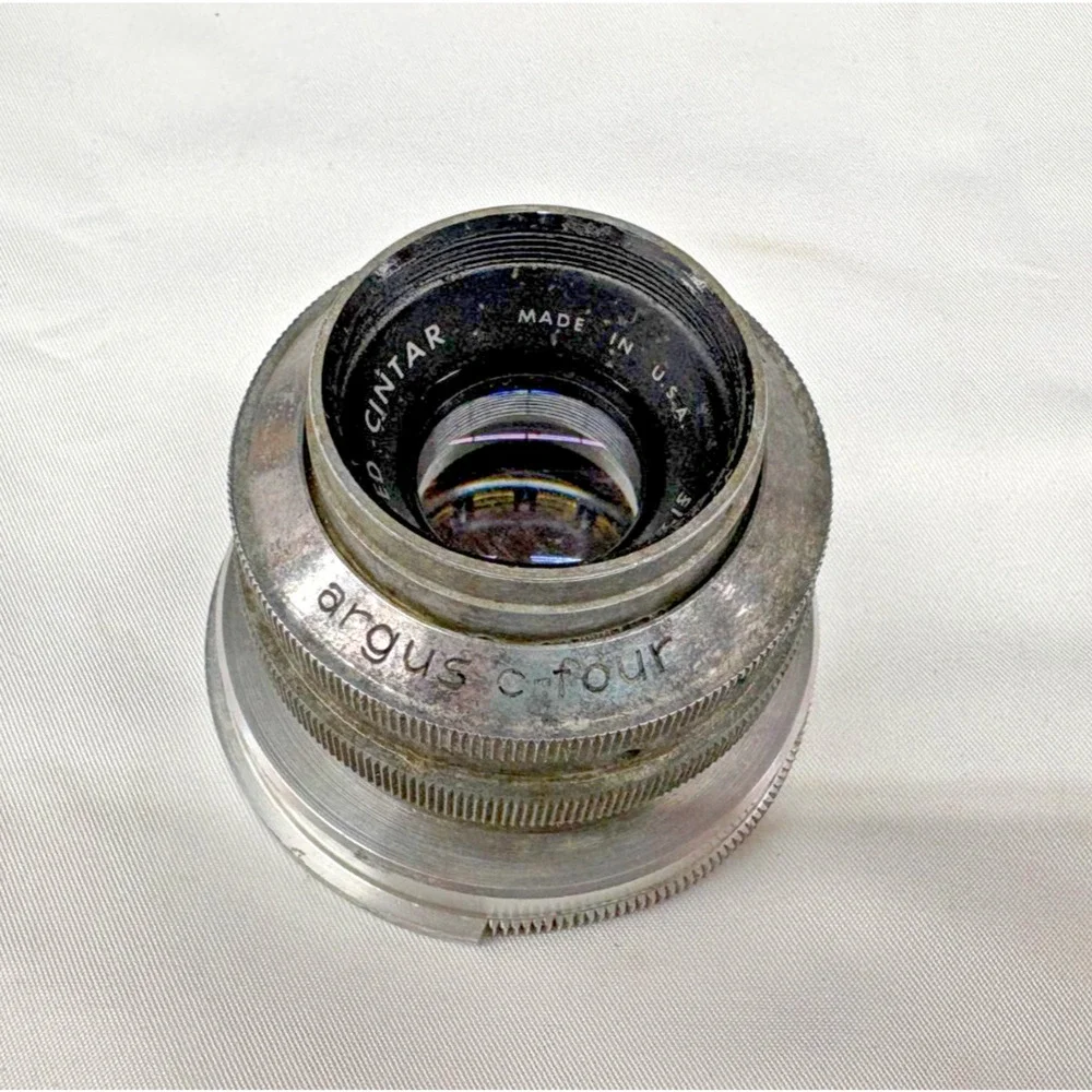 Argus C-Four Coated Cintar 50mm F2.8 Vintage Camera Lens Detached Untested